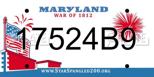 17524B9 Maryland License Plate