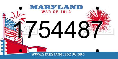 1754487 Maryland License Plate