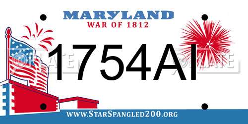 1754AI Maryland License Plate