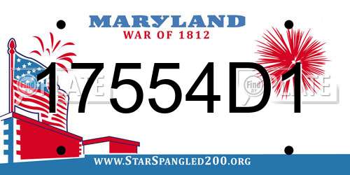 17554D1 Maryland License Plate