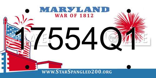 17554Q1 Maryland License Plate