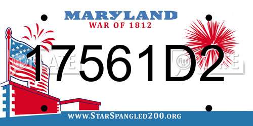 17561D2 Maryland License Plate