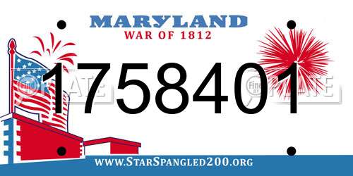 1758401 Maryland License Plate
