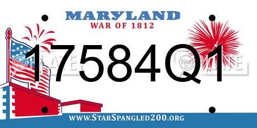 17584Q1 Maryland License Plate
