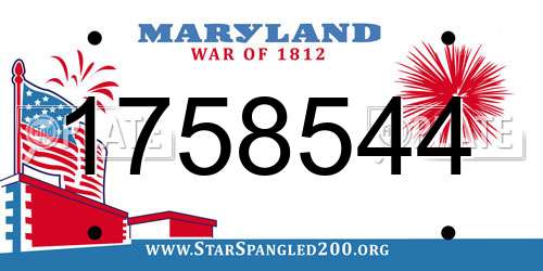 1758544 Maryland License Plate