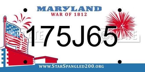 175J65 Maryland License Plate