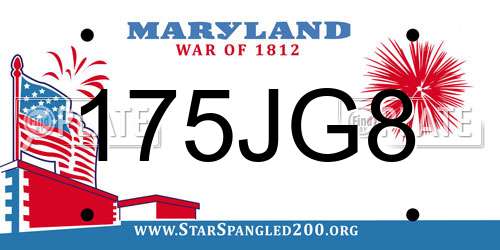 175JG8 Maryland License Plate
