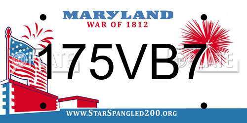 175VB7 Maryland License Plate