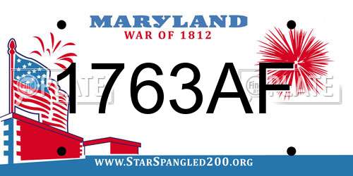 1763AF Maryland License Plate