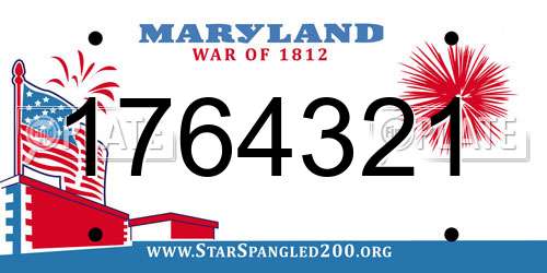 1764321 Maryland License Plate