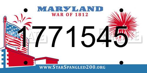 1771545 Maryland License Plate