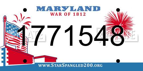 1771548 Maryland License Plate