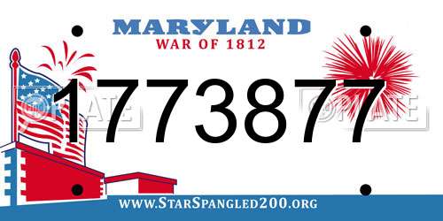 1773877 Maryland License Plate