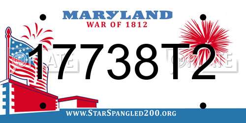 17738T2 Maryland License Plate