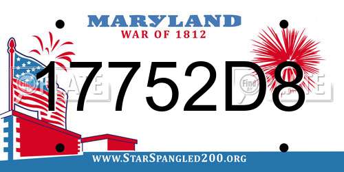 17752D8 Maryland License Plate