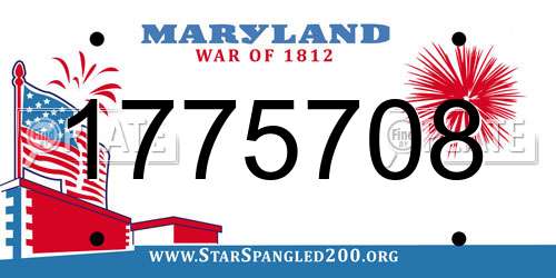 1775708 Maryland License Plate