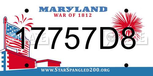 17757D8 Maryland License Plate