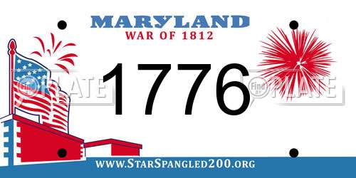 1776 Maryland License Plate