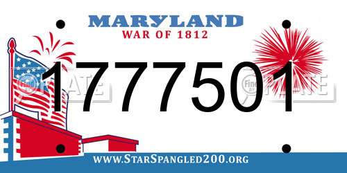 1777501 Maryland License Plate