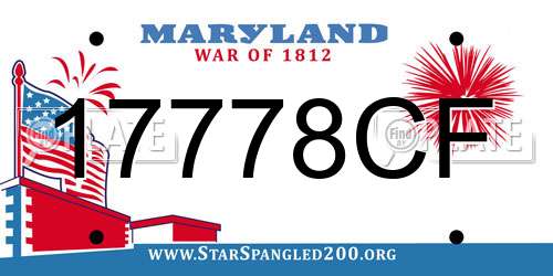 17778CF Maryland License Plate