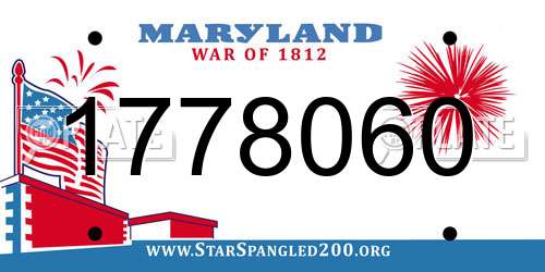 1778060 Maryland License Plate