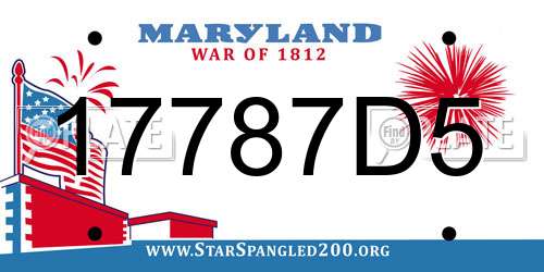 17787D5 Maryland License Plate
