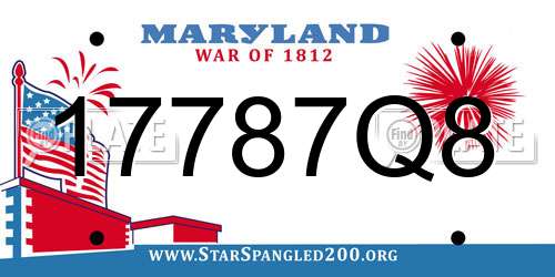17787Q8 Maryland License Plate