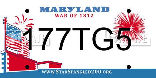 177TG5 Maryland License Plate