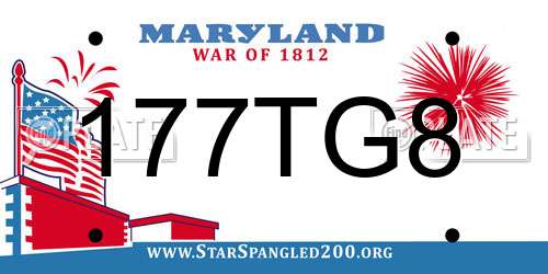 177TG8 Maryland License Plate