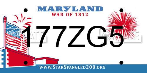 177ZG5 Maryland License Plate