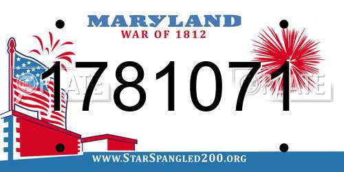 1781071 Maryland License Plate