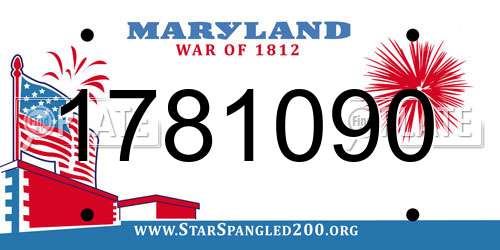 1781090 Maryland License Plate