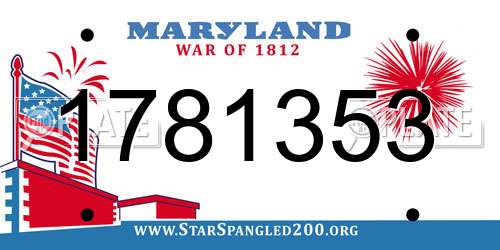 1781353 Maryland License Plate