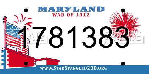 1781383 Maryland License Plate
