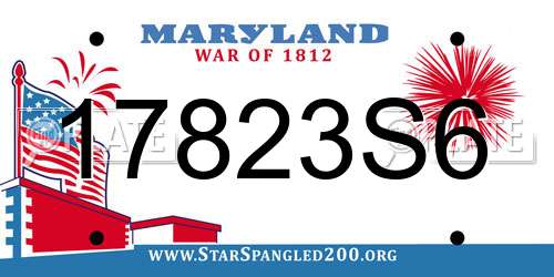 17823S6 Maryland License Plate