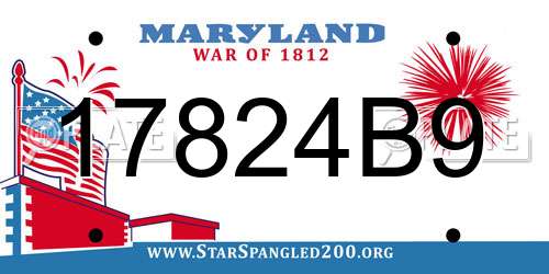 17824B9 Maryland License Plate