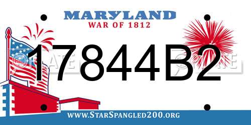 17844B2 Maryland License Plate