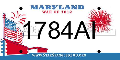 1784AI Maryland License Plate