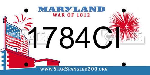 1784CI Maryland License Plate