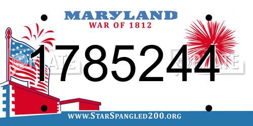 1785244 Maryland License Plate