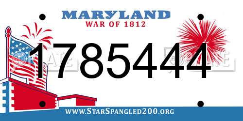 1785444 Maryland License Plate