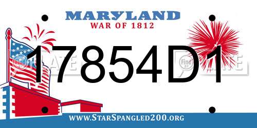 17854D1 Maryland License Plate
