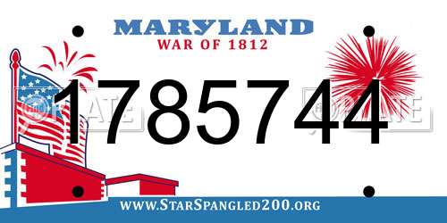 1785744 Maryland License Plate