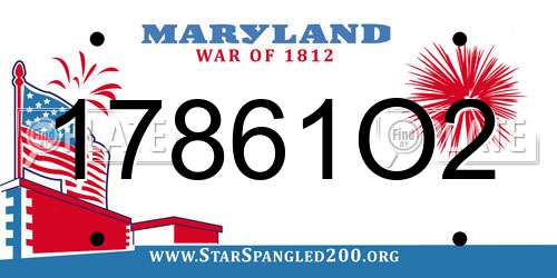17861O2 Maryland License Plate