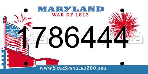 1786444 Maryland License Plate