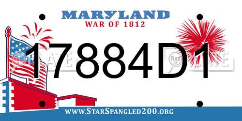 17884D1 Maryland License Plate
