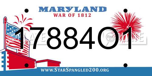 17884O1 Maryland License Plate