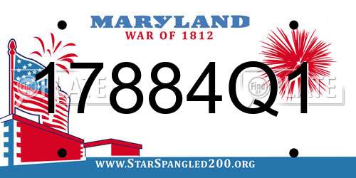 17884Q1 Maryland License Plate