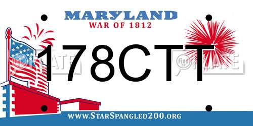 178CTT Maryland License Plate