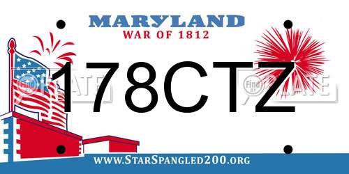 178CTZ Maryland License Plate